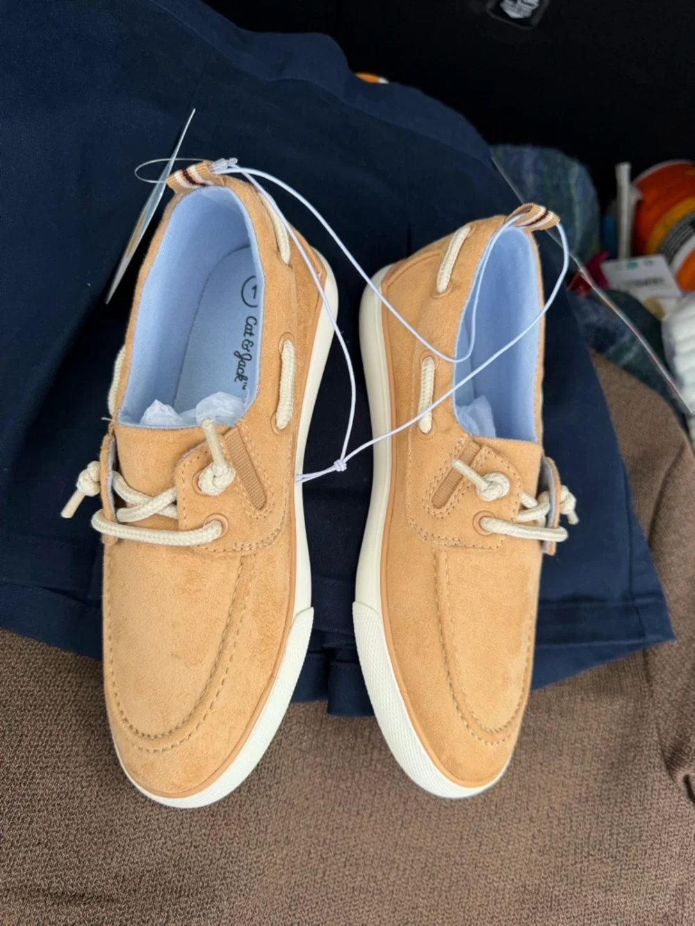 Cat & Jack Kids' Tan Suede Moccasin Boat Shoe size 1NWT2 pair available
